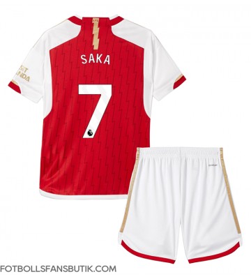 Arsenal Bukayo Saka #7 Replika Hemmatröja Barn 2023-24 Kortärmad (+ Korta byxor)